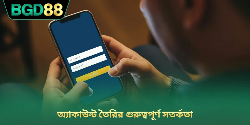 অ্যাকাউন্ট তৈরির গুরুত্বপূর্ণ সতর্কতা