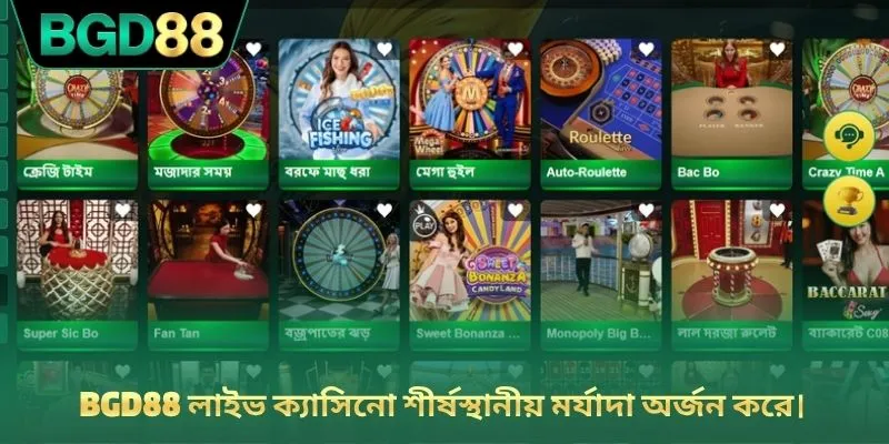 BGD88 লাইভ ক্যাসিনো শীর্ষস্থানীয় মর্যাদা অর্জন করে।