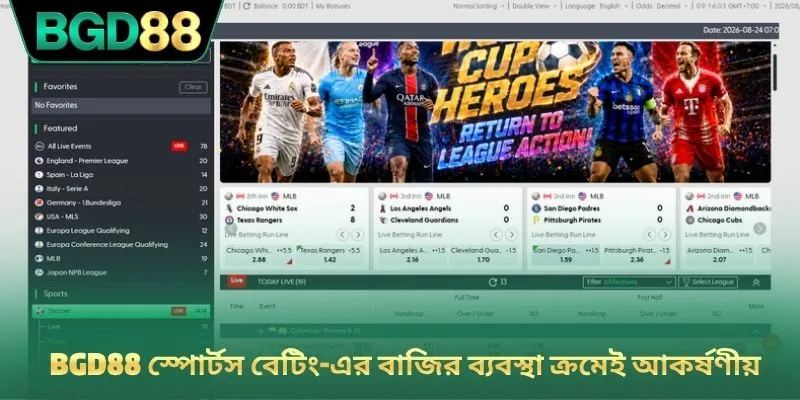 BGD88 স্পোর্টস বেটিং-এর বাজির ব্যবস্থা ক্রমেই আকর্ষণীয়
