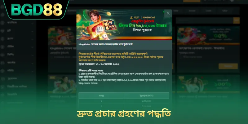 দ্রুত প্রচার গ্রহণের পদ্ধতি