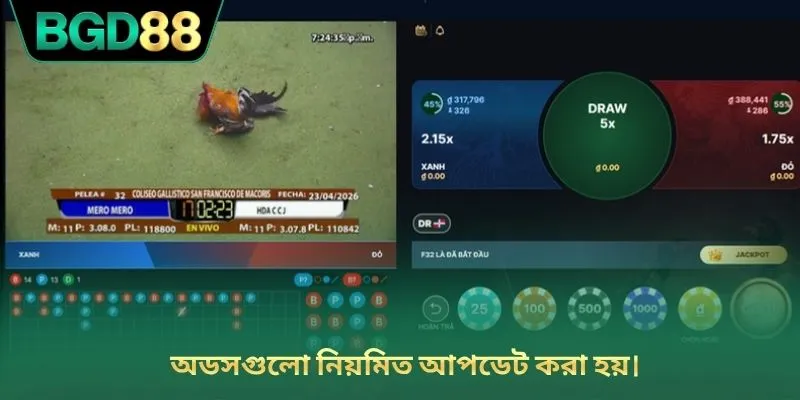 অডসগুলো নিয়মিত আপডেট করা হয়।