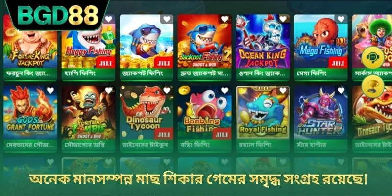 অনেক মানসম্পন্ন মাছ শিকার গেমের সমৃদ্ধ সংগ্রহ রয়েছে।
