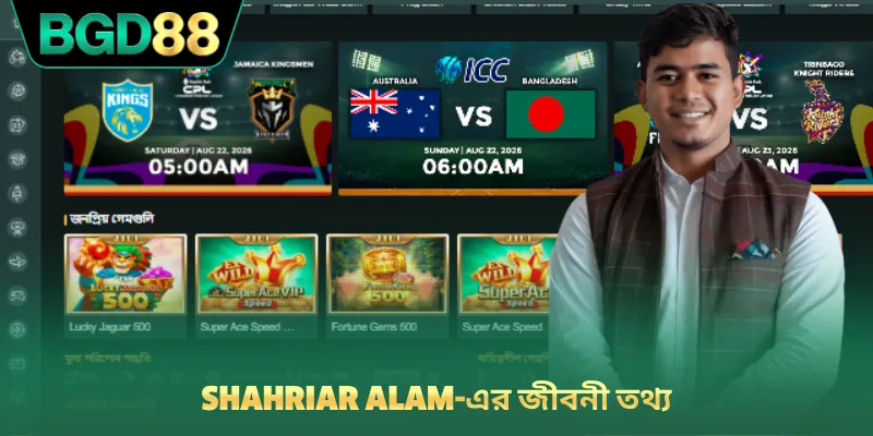 Shahriar Alam-এর জীবনী তথ্য